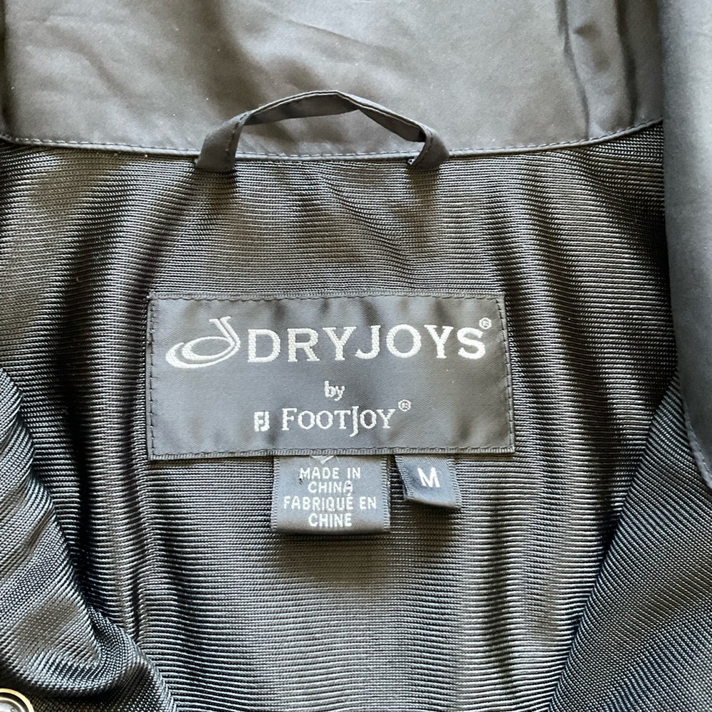 Dryjoys Footjoy FJ Golf Rain Windbreaker Jacket Men’s MEDIUM Black Full Zip - Picture 7 of 12
